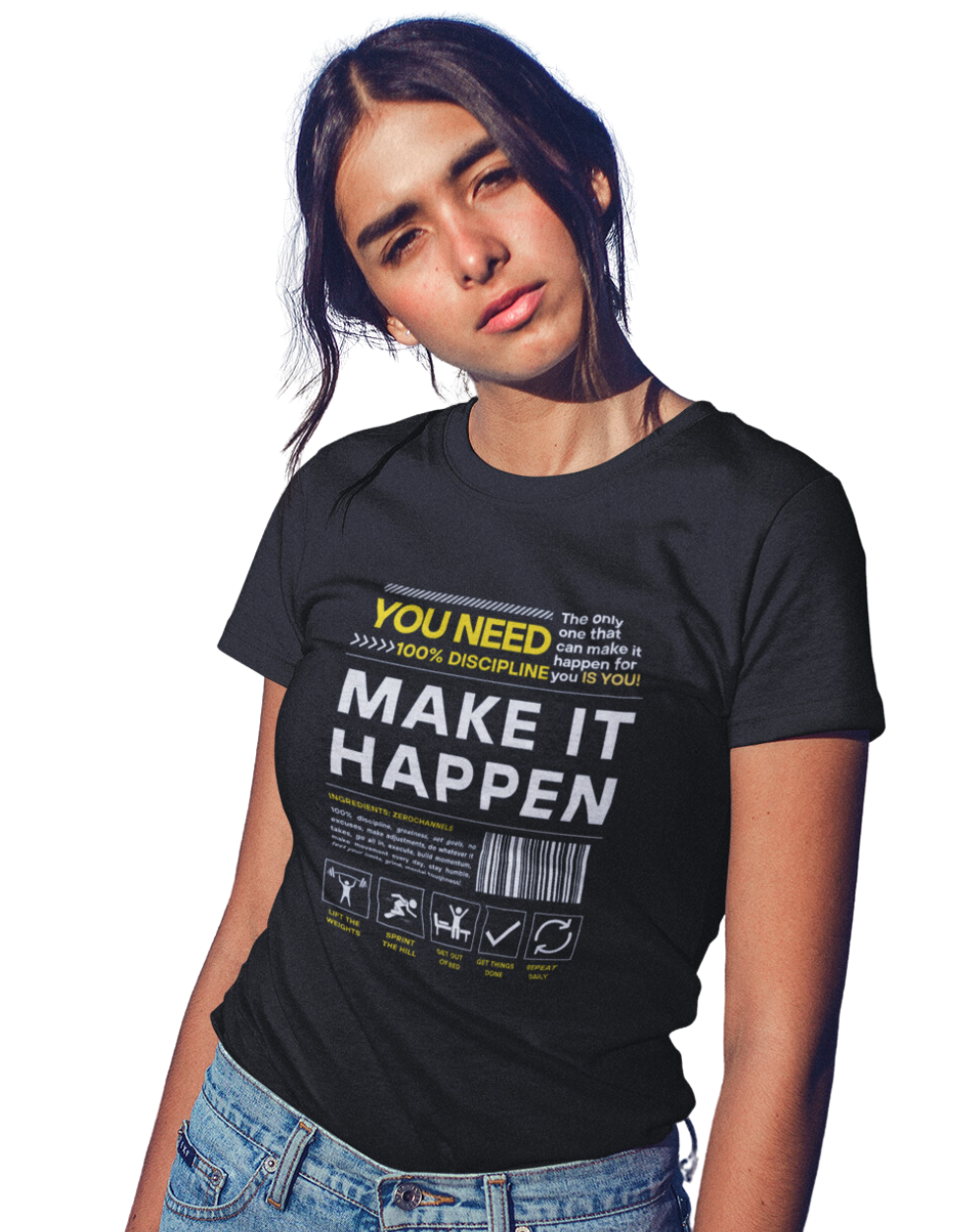 Women's Relaxed Make it Happen Black T-Shirt