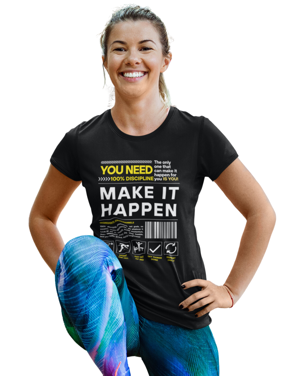 Women's Relaxed Make it Happen Black T-Shirt