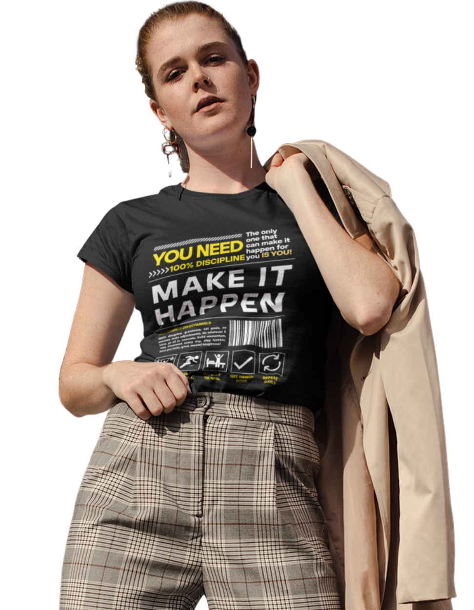 Women's Relaxed Make it Happen Black T-Shirt